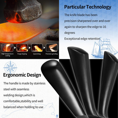 XYJ Carving Knife Set, 10 Inch Slicing Knife and Fork, Stainless Steel Professional Carving Knives, Meat Cleaver Knife With Ergonomic Handle, Kitchen Knives for Home