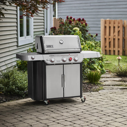 Weber Genesis S-335 Natural Gas Grill for Outdoor Cooking, 3 Burners and 1 Side Burner, Stainless Steel