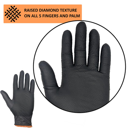 HDMNDD Black Disposable BBQ Gloves Kit - 50 Heavy Duty Full Textured Grip and 2 Heat Resistant Reusable Glove Liners for BBQ, Grilling, Meat Gloves for Pulling Meat