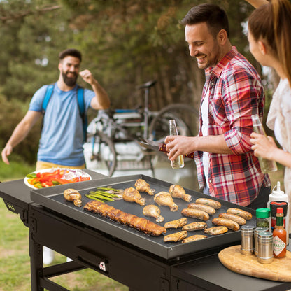 Royal Gourmet GB4001C-N 4 Burner Propane Gas Griddle with Cover, 35 Inch Outdoor Flat Top Grill Griddle with Foldable Side Tables & 52,000 BTUs Output for Barbecue Grilling, Black