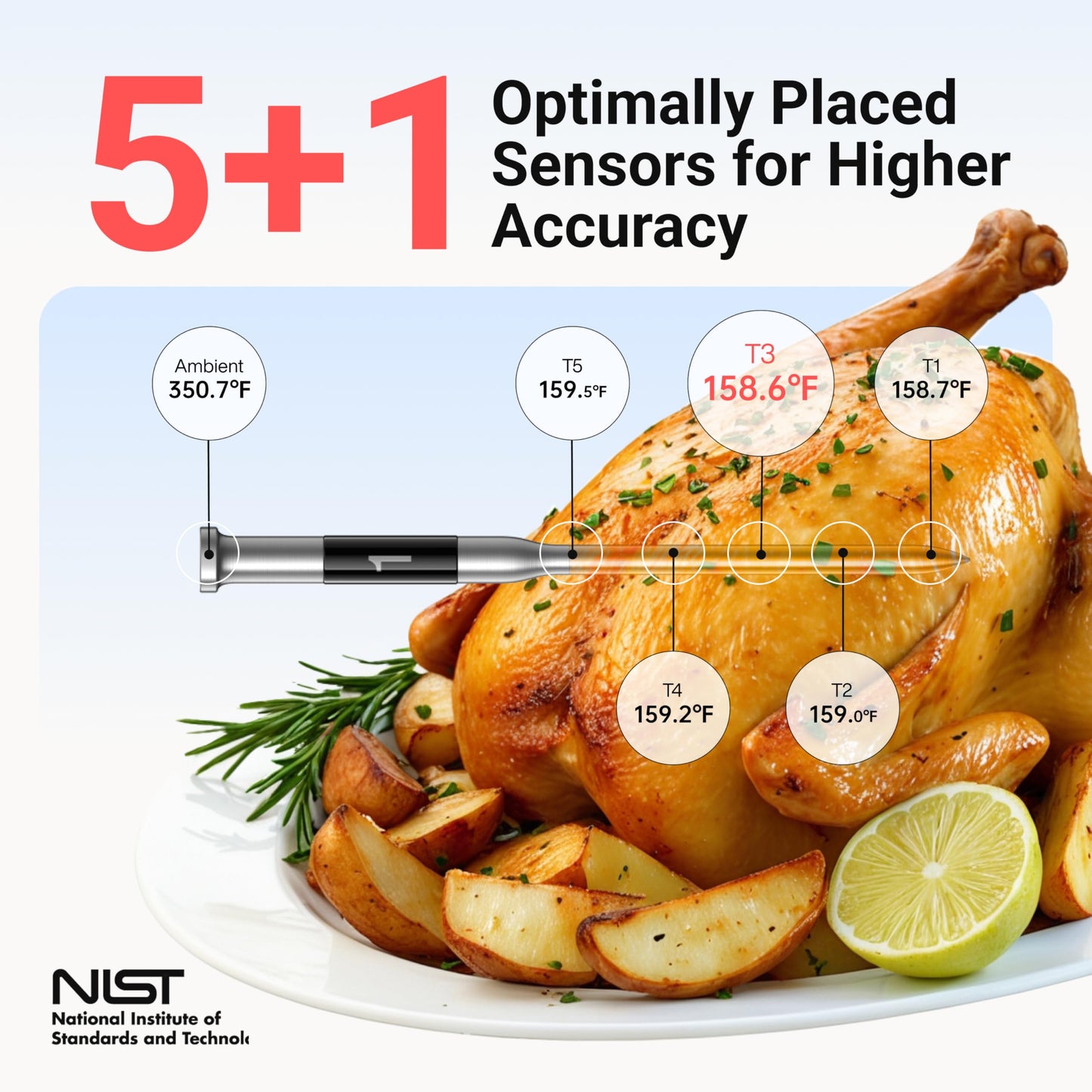 ThermoMaven Wireless Meat Thermometer with WiFi & Bluetooth, Standalone Base for Unlimited Range, NIST Certified Accuracy, Smart App Alerts for Grill, Oven, Smoker, BBQ