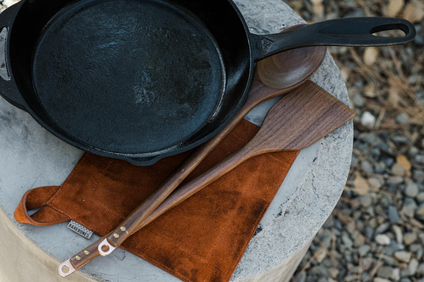 Barebones Wooden Spoon - Large Wooden Spoon Crafted with Durable Black Walnut - Wooden Cooking Utensils and Home Essentials