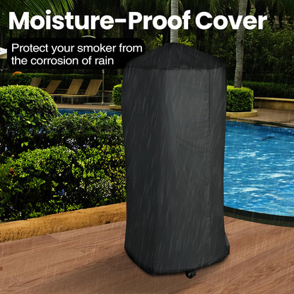 Propane Smoker, Vertical Smoker with Three Removable Shelves,Outdoor Grills & Smokers with Thermometer for BBQ, Backyard,Black…