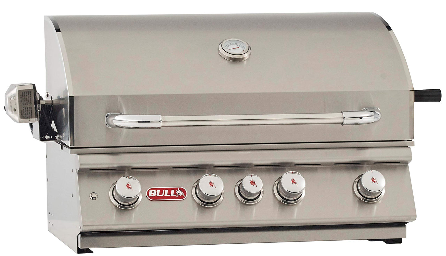 Bull Outdoor Products BBQ 47628 Angus 75,000 BTU Grill Head, LP, 304 Stainless Steel, 4 Burners, 810 sq. Inches, Twin Lights, Rotisserie Kit