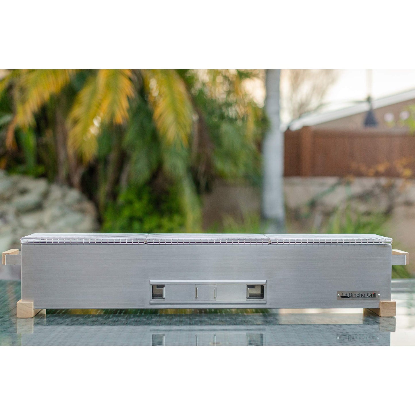 Bincho Grill GR915L Yakitori Charcoal Grill, 36” Japanese Style Tabletop Robata BBQ – Stainless Steel, Commercial Grade, Hibachi for Skewers – Authentic, Heavy-Duty, Rust-Resistant