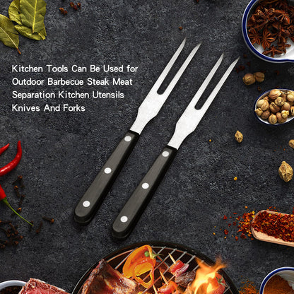 Stainless Steel Carving Forks, 2 Pcs, Electroplated Handle, for Outdoor BBQ, Turkey, Parties
