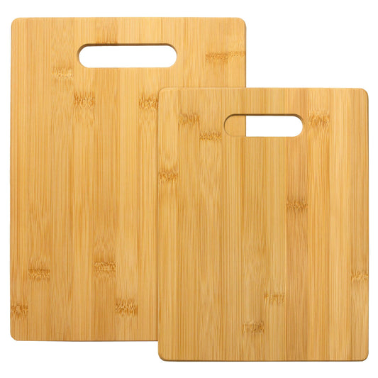 Totally Bamboo 2-Piece Cutting Board Set; 2 Assorted Sizes of Bamboo Wood Cutting Boards for Kitchen