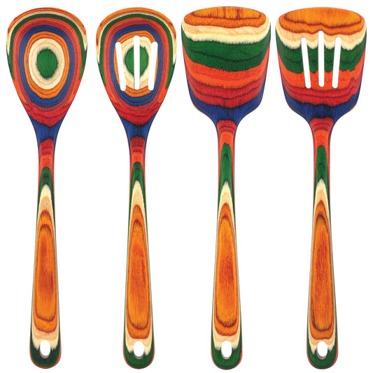 Totally Bamboo Baltique Marrakesh Collection 4 Piece Cooking Utensil Set, Safe for Nonstick