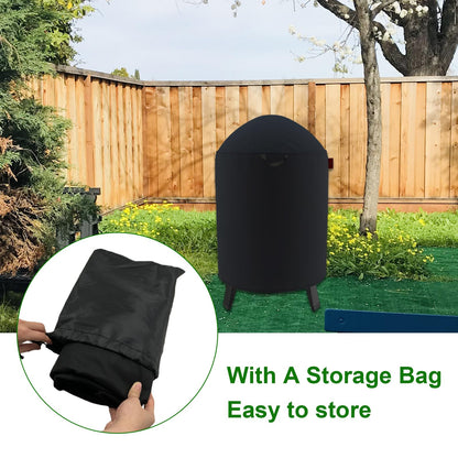 Outdoor Round Smoker Cover Fits Realcook Realcook 17" Smoker, Char-Broil 16" Bullet Smoker, Cuisinart COS-116 Vertical Charcoal Smoker,Joyagrill 17-1/2" Smoker Grill (22" D x 30" H)