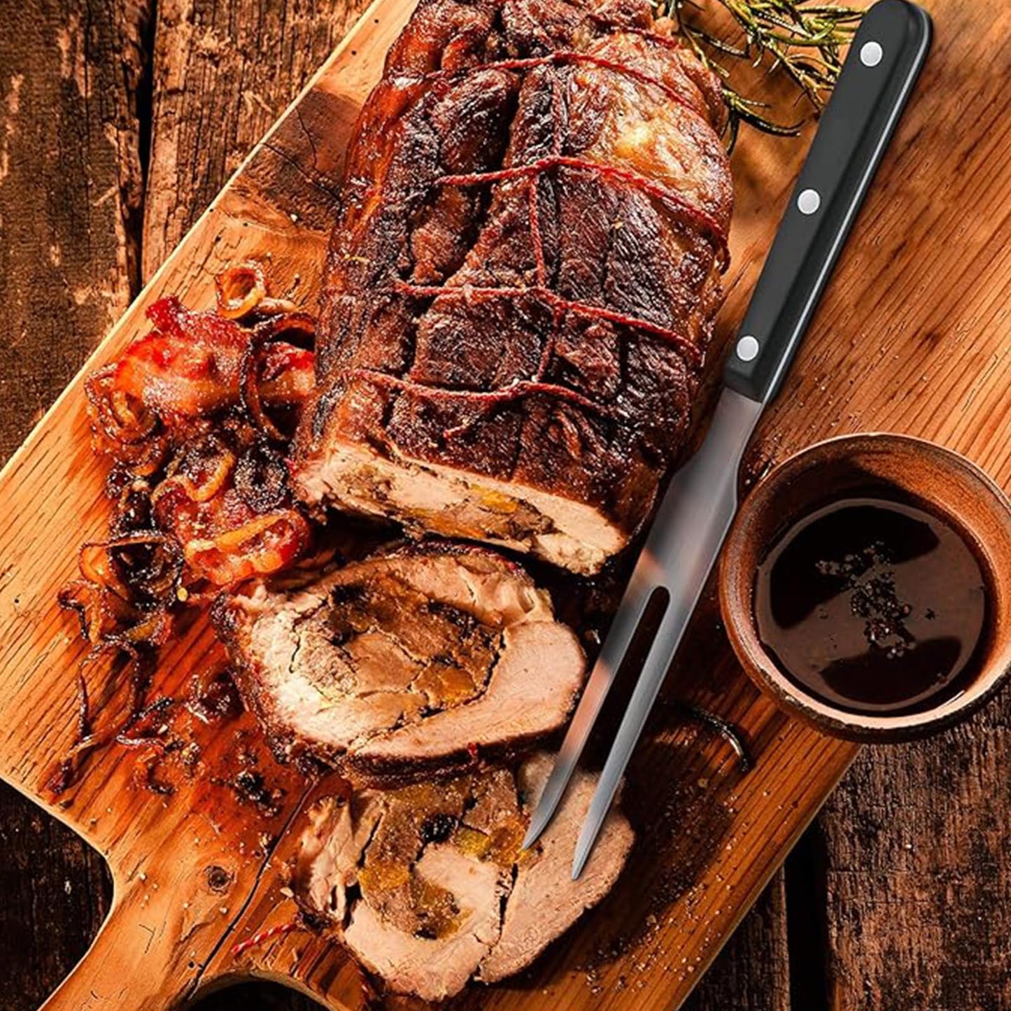 Stainless Steel Carving Forks, 2 Pcs, Electroplated Handle, for Outdoor BBQ, Turkey, Parties