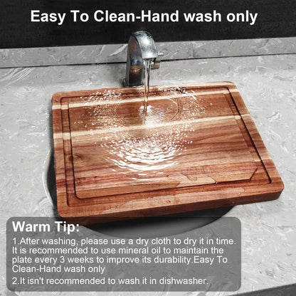 Cutting Boards,16"L x 12"W Acacia Wooden Cutting Board for Kitchen,Wood Chopping Board with Juice Groove and Sorting Compartment,Pre-Oiled Carving Tray Charcuterie Board for Meat Cheese Fruit