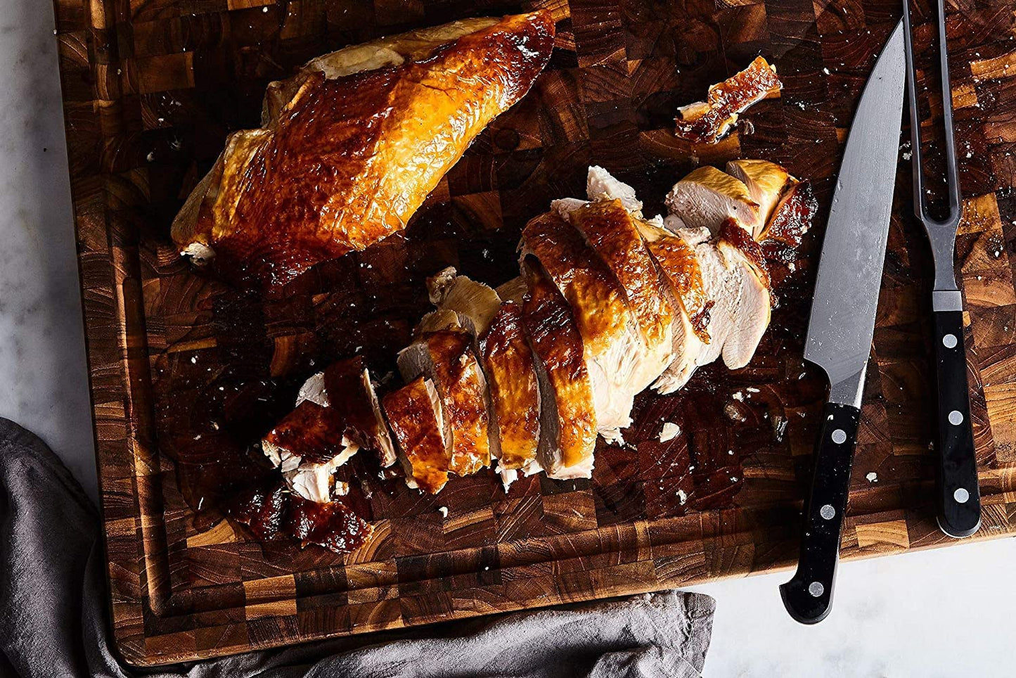 Carving Knife and Fork Set, Carving Set for Chicken Meat Turkey Carving Knife and Fork Set, BBQ Knife Set