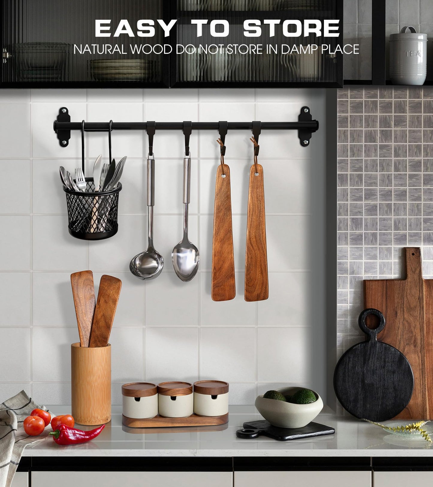 12 inch Teak Wooden Spatula for Cooking, Small Wood Flipper, Egg Scraper, Flat Wood Turner, Multipurpose Wooden Cooking Utensils, Spatulas Spoons Perfect for Flipping, Scraping & Turning, Set of 2