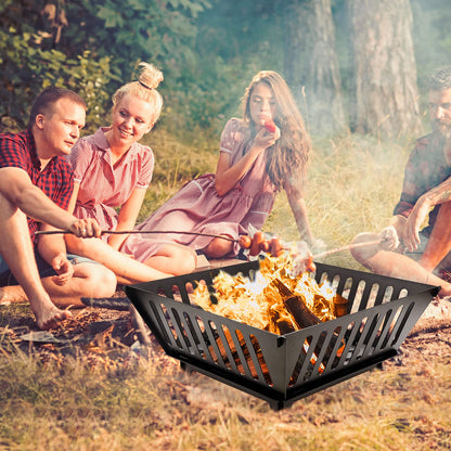 Fire Pit 25 Inch Outdoor Outside Wood Burning Portable Firepit Log Stove Fireplace for BBQ Camping Campfire Bonfire Backyard Garden Picnic Patio with Carrying Bag