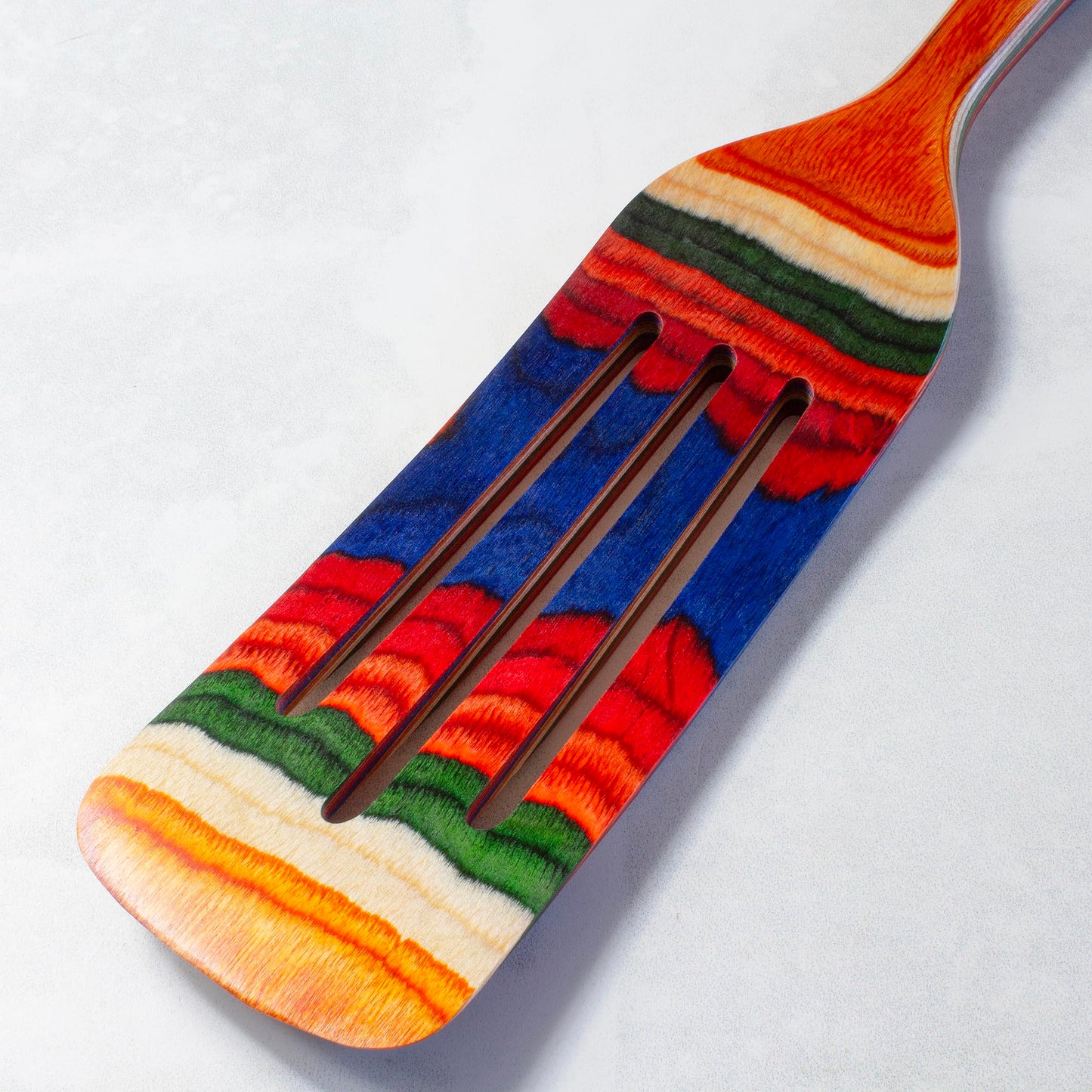 Baltique Marrakesh Collection 13" Wooden Spurtle Spatula – Colorful Birch Wood Cooking Utensil, Nonstick Safe, Versatile Stirring & Serving Tool