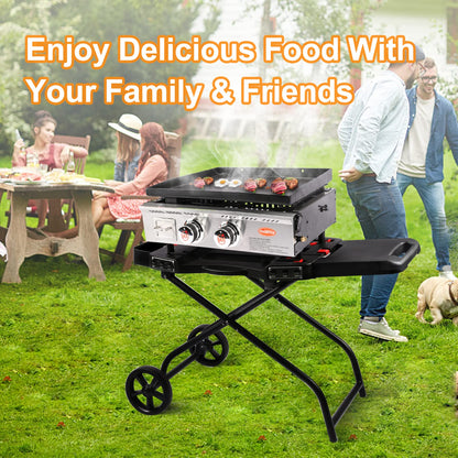 Hisencn Grill Stand for Weber Q1200, Q1000, Q2200, Q2400, Q2000 Series, Portable Grill Cart for Blackstone 17" 22" Table Top Griddles, Outdoor Grill Stand for Weber Grill,Griddle Stand for Blackstone