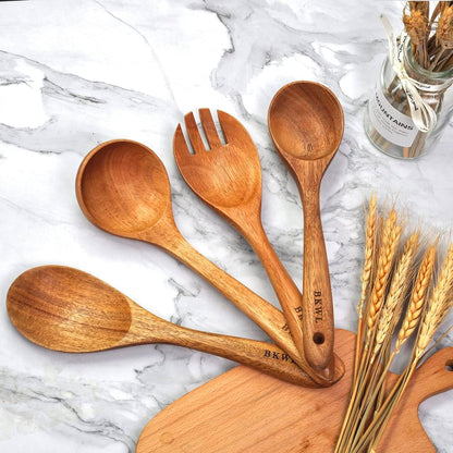 12Pcs Wooden Utensils for Cooking Kitchen Utensils Wooden Spatulas