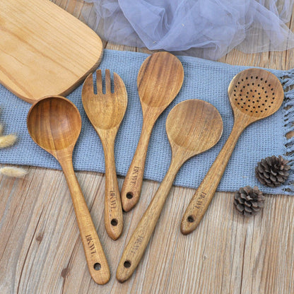 Wooden Spoons for Cooking,10 Pack Wooden Kitchen Utensils Wooden Cooking Utensils Set Wooden Utensils for Cooking Wooden Spoons and Spatula Set (10)