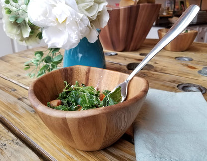 Lipper International Acacia Wave Serving Bowl for Fruits or Salads, Small, 6" Diameter x 3" Height, Single Bowl,20 fluif ounces