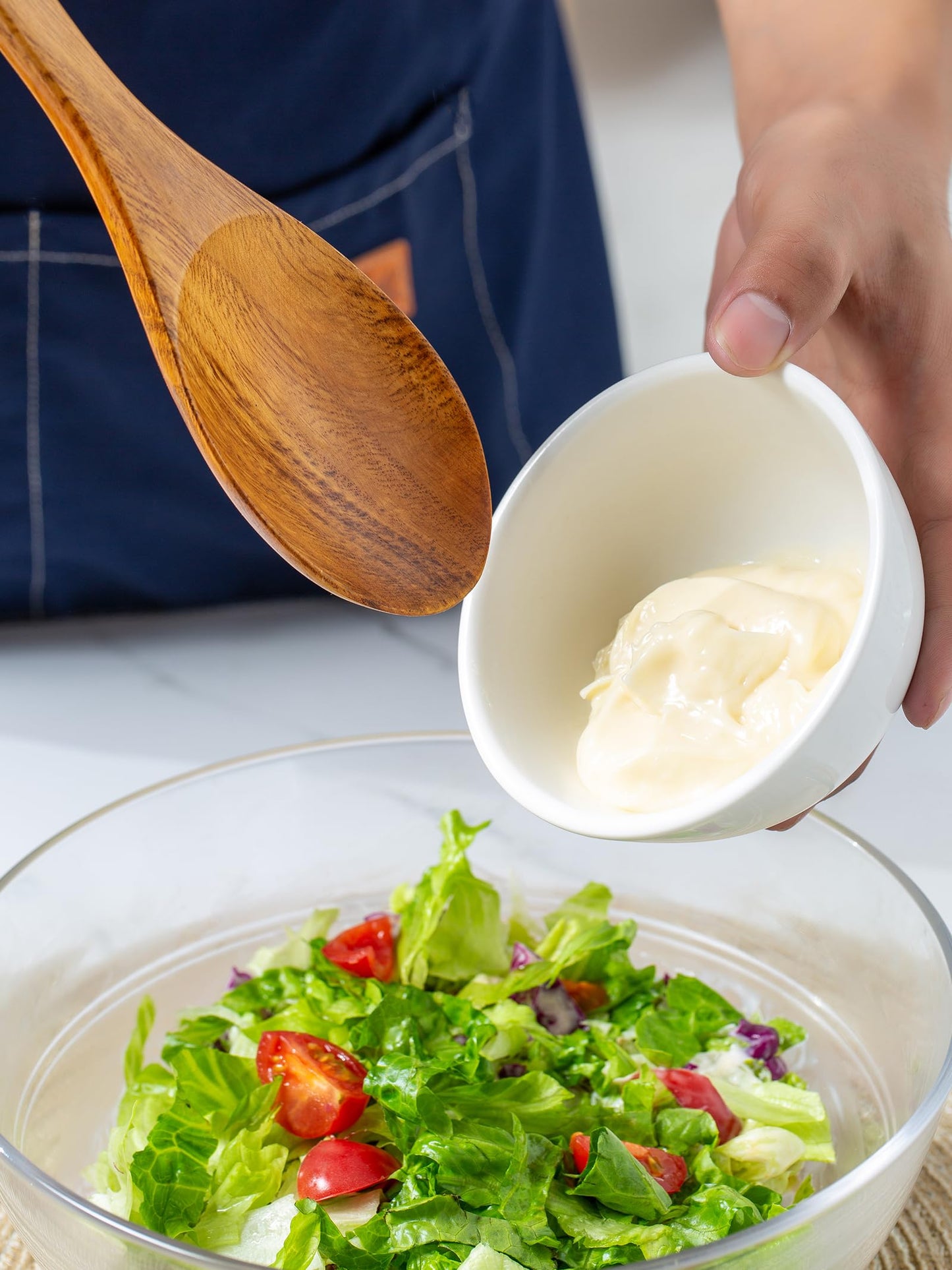 Wooden Mixing Spoon, 16.5 Inch Long Handled Wooden Spoons for Cooking And Stirring