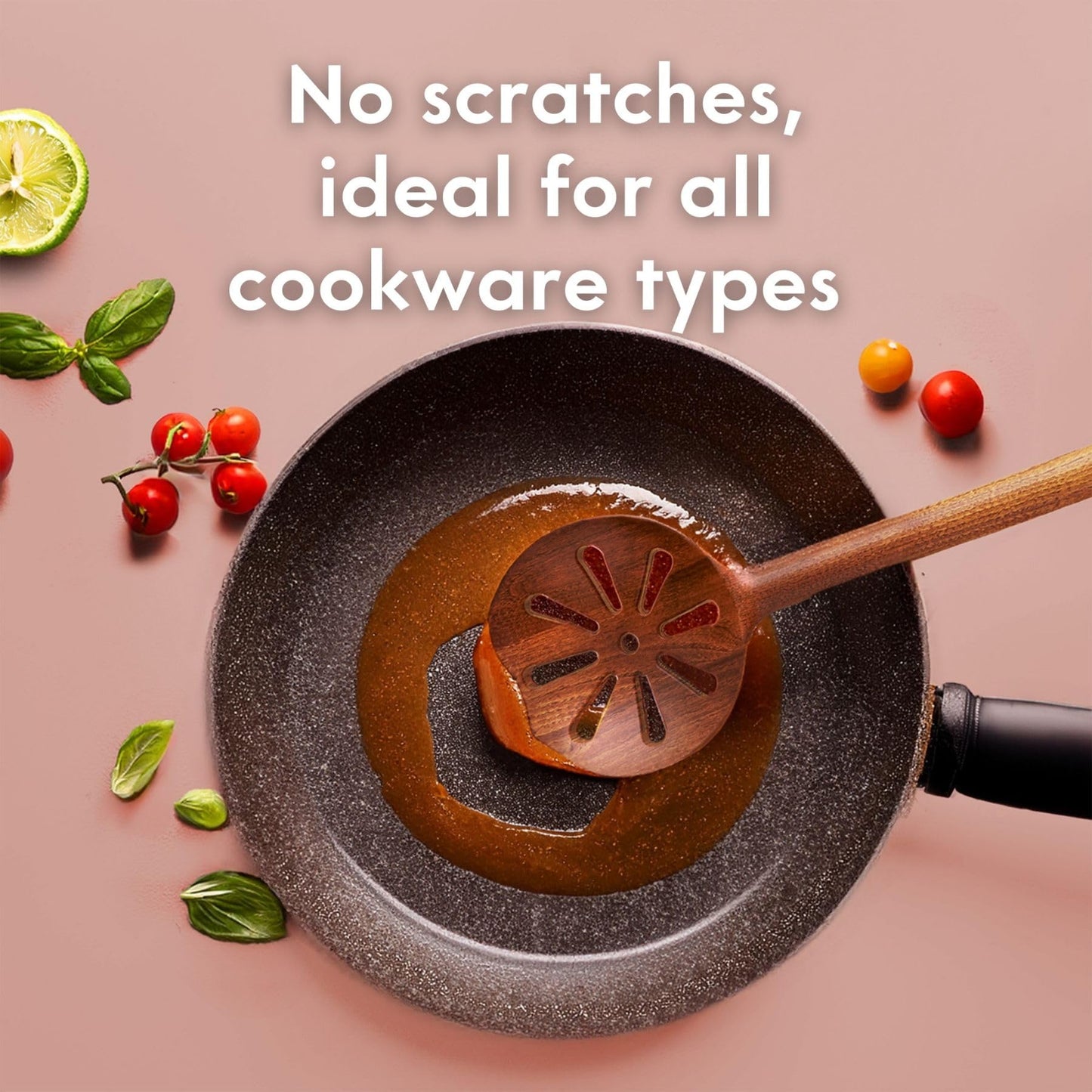 Non-Toxic Wooden Spoons for Cooking– 7-Piece Kitchen Utensils Set, Glue-Free & One-Piece Cooking Utensils, Natural Wooden Utensil Set with Plant-Based Finish, Free of Forever Chemicals