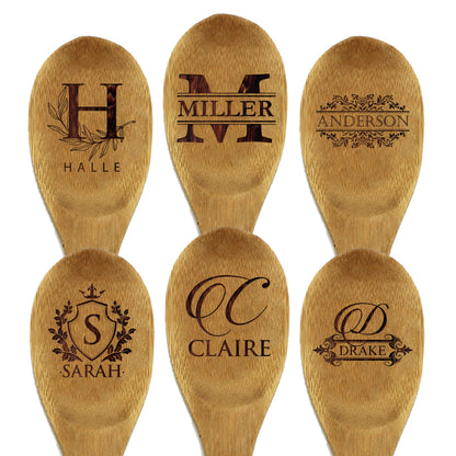 My Personal Memories Custom Engraved and Personalized Bamboo Wood Kitchen Spoon - Cooking Party Favor