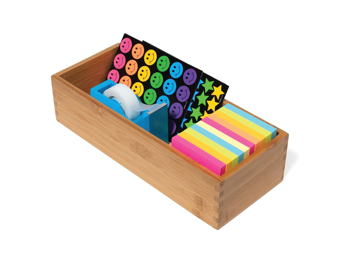 Lipper International Bamboo Wood Utensil Holder Storage Box for Cooking Tools, Makeup, or Office Supplies, 5" x 12" x 3"