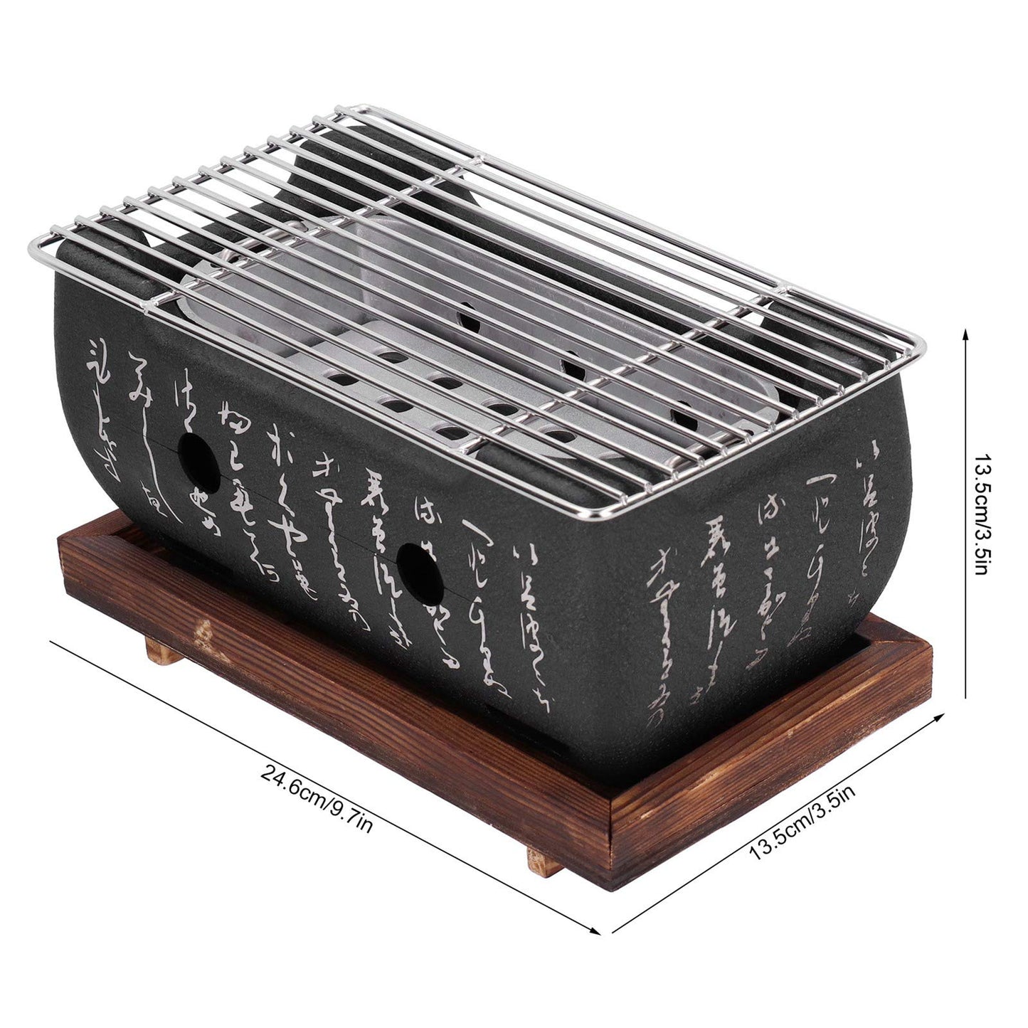 Japanese BBQ Grill, Portable Barbecue Stove with Wire Mesh Grill and Base BBQ Tools Accessories for Yakiniku, Yakitori, Takoyaki