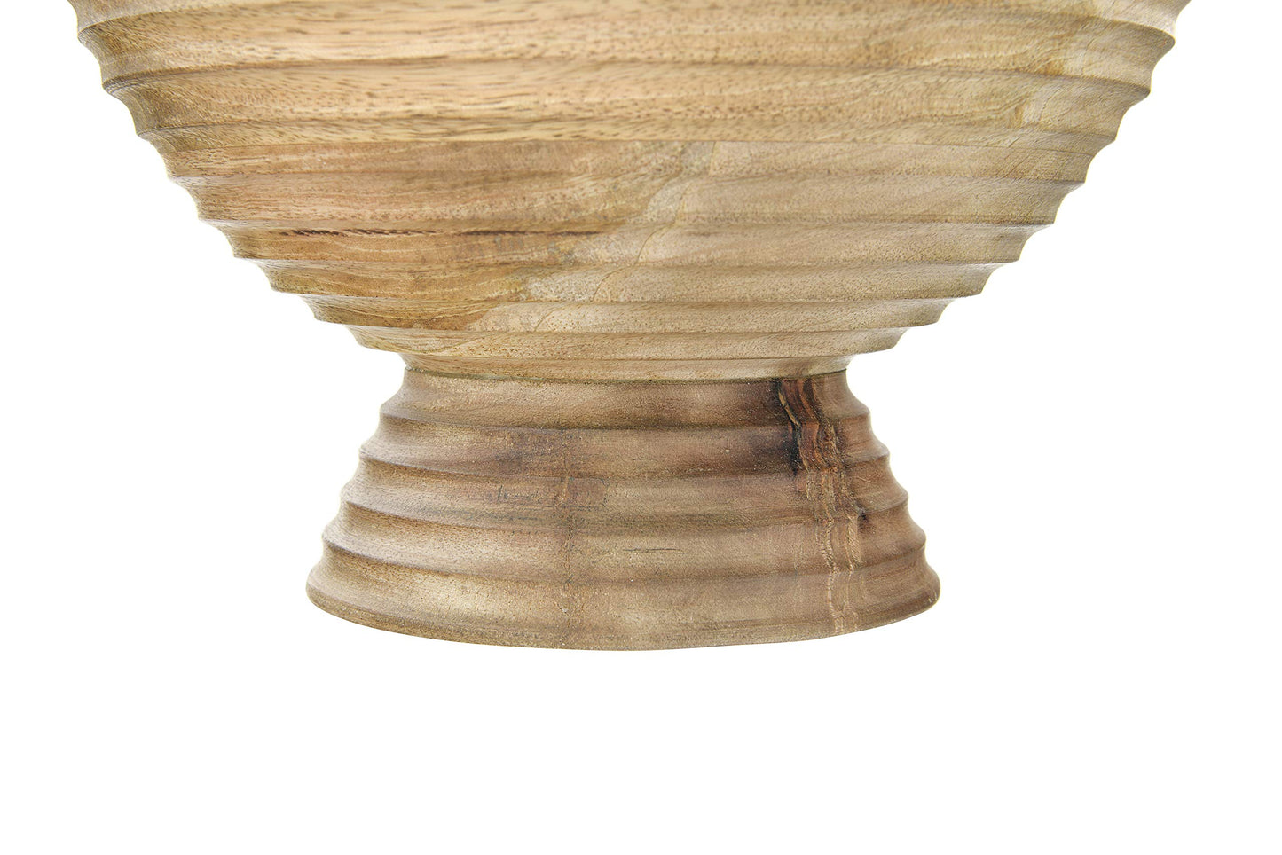 Creative Co-Op Boho Wood Pedestal Serving Bowl, Natural Finish