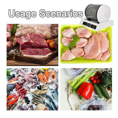 Automatic Vacuum Tumbler Marinating Machine,Meat and Vegetable Tenderizer,One Machine for Multiple Uses,Led Display,with 20 Disposable Gloves