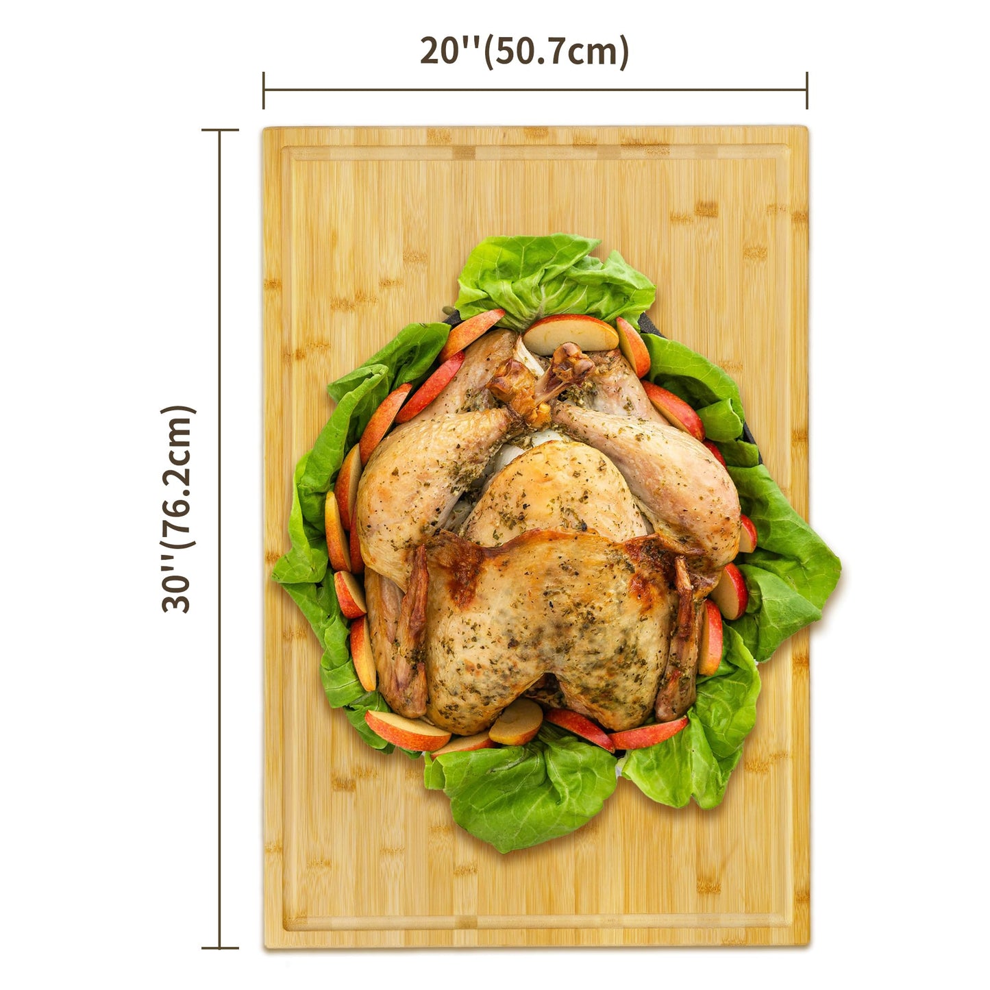 Utoplike Extra Large Cutting Board for kitchen, 30 x 20 Inch Bamboo Chopping Boards, Wood Stove Top Cover, Over the Sink Butcher Block with Juice Groove for Turkey, Meat, Vegetables, BBQ, 1"Th