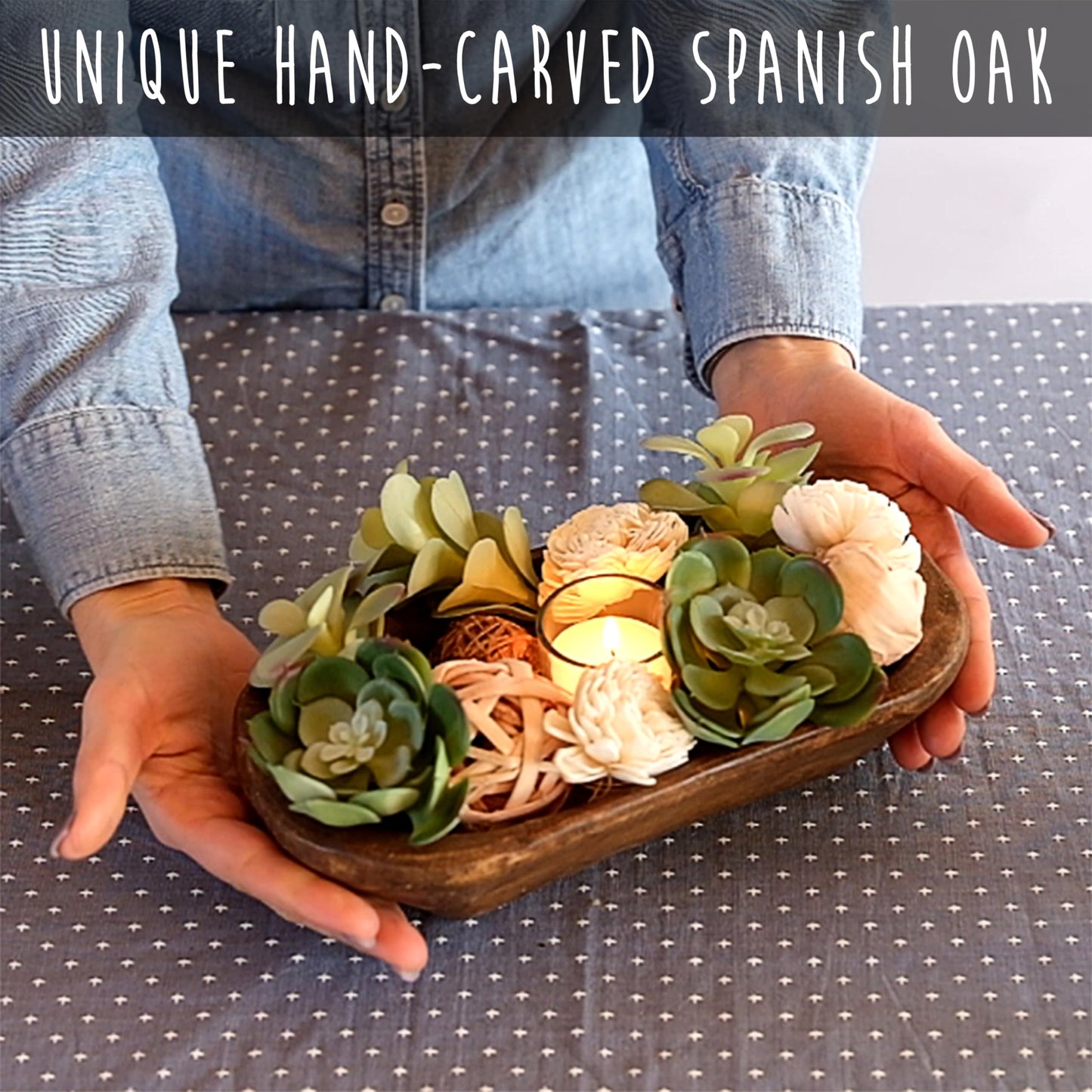 Decorative Bowl Home Decor Approx 10 Inch, Hand Crafted Wooden Dough Bowl Decor, Wooden Bowl Decor, Table Centerpiece Decor Bowl, Wood Bowl Decorative Wood Dough Bowl Centerpiece Bowl, Made in USA