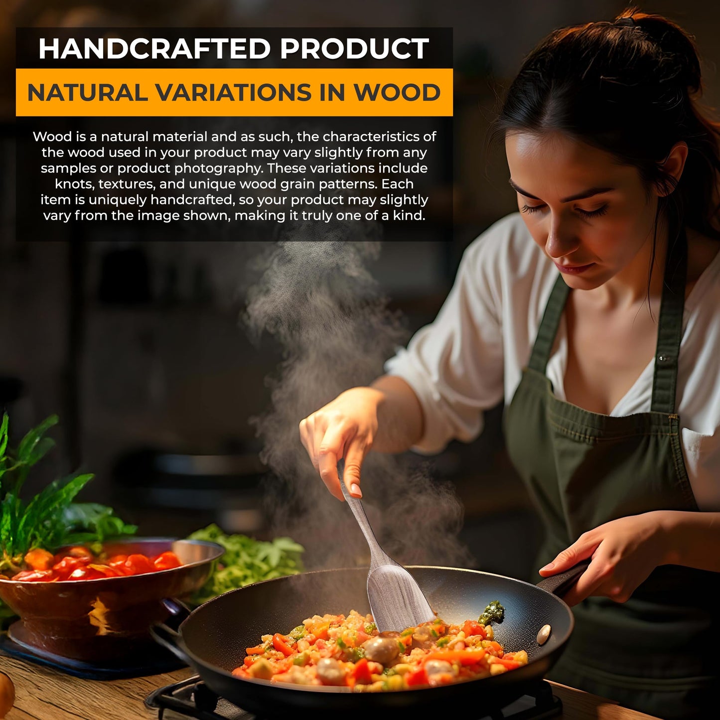 STORE INDYA 30 Oz Pure Copper Water Bottle for Drinking (Wooden Utensils - Set of 8)