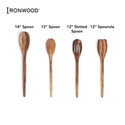 Ironwood Gourmet Acacia Wood Wooden Spoon, 12"