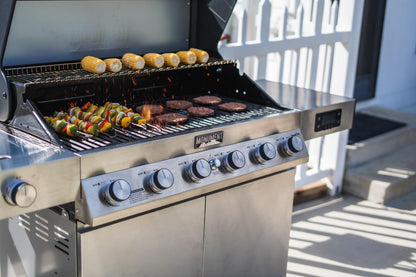 Monument Grills 6-Burner Convertible Natural Gas Smart bbq Grill Stainless Steel Denali 605 with Rotisserie Kit