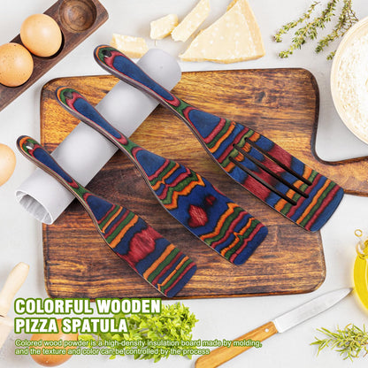 Spurtle Set, Wooden Utensils for Cooking, Kitchen Utensils Set, Pakkawood Kitchen Cooking Utensils Set, Apartment Essentials Wood Serving Spatula spoon, Home & kitchen Gift for Women & Men