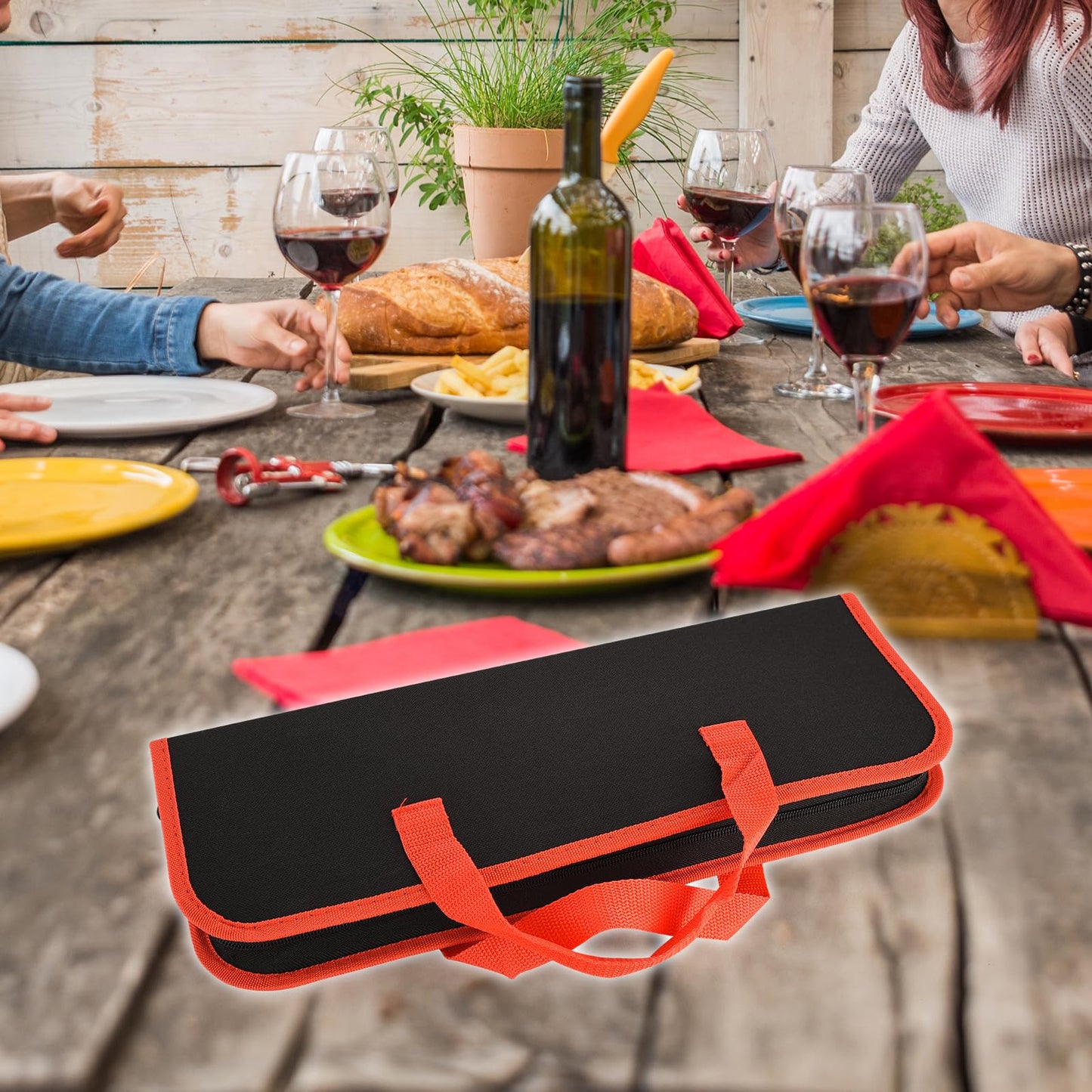 BBQ Tools Set, Heavy Duty Stainless Steel Spatula, Fork & Tongs with Portable Bag, Essential Accessories for Barbecue Outdoor Grill, Grilling Gifts for Men Dad Camp Chef