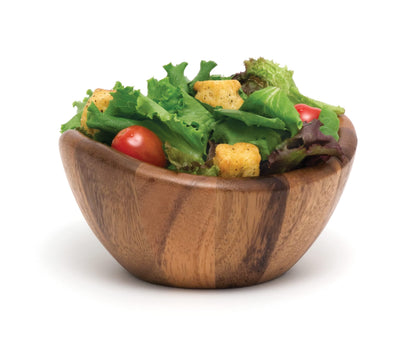 Lipper International Acacia Wave Serving Bowl for Fruits or Salads, Small, 6" Diameter x 3" Height, Single Bowl,20 fluif ounces