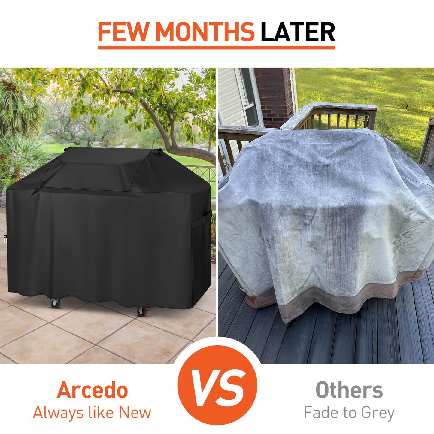 Arcedo Grill Cover 63 Inch Compatible with Weber Genesis 300 Series and New 2022 Genesis 300 Grill, Waterproof Heavy Duty Outdoor Fade Resistant Barbecue Cover, Compared to 7757