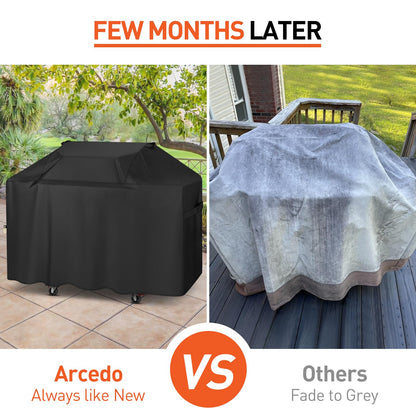 Arcedo Grill Cover 63 Inch Compatible with Weber Genesis 300 Series and New 2022 Genesis 300 Grill, Waterproof Heavy Duty Outdoor Fade Resistant Barbecue Cover, Compared to 7757