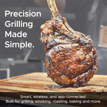 CulinaTech 700FT Wireless Meat Thermometer with LCD Screen, Digital Cooking Food Thermometer for Beef Lamb Turkey, Dual Sensor Measures Internal & Ambient Temp