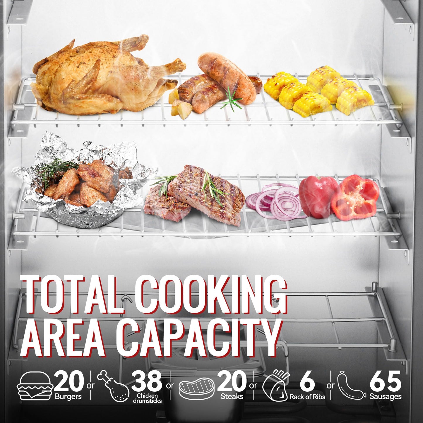 Royal Gourmet SE2805 28-Inch Analog Electric Smoker with 3 Cooking Grates, Outdoor Smoker with Adjustable Temperature Control & 454 Sq. In. Cooking Area for Outdoor Backyard BBQ, Black