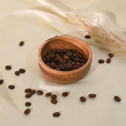 WEBHUSHI Acacia Wood Bowls: Handcrafted, Rustic, 6 Bowls of 3.75-inch, 0.25 liters Capacity Each