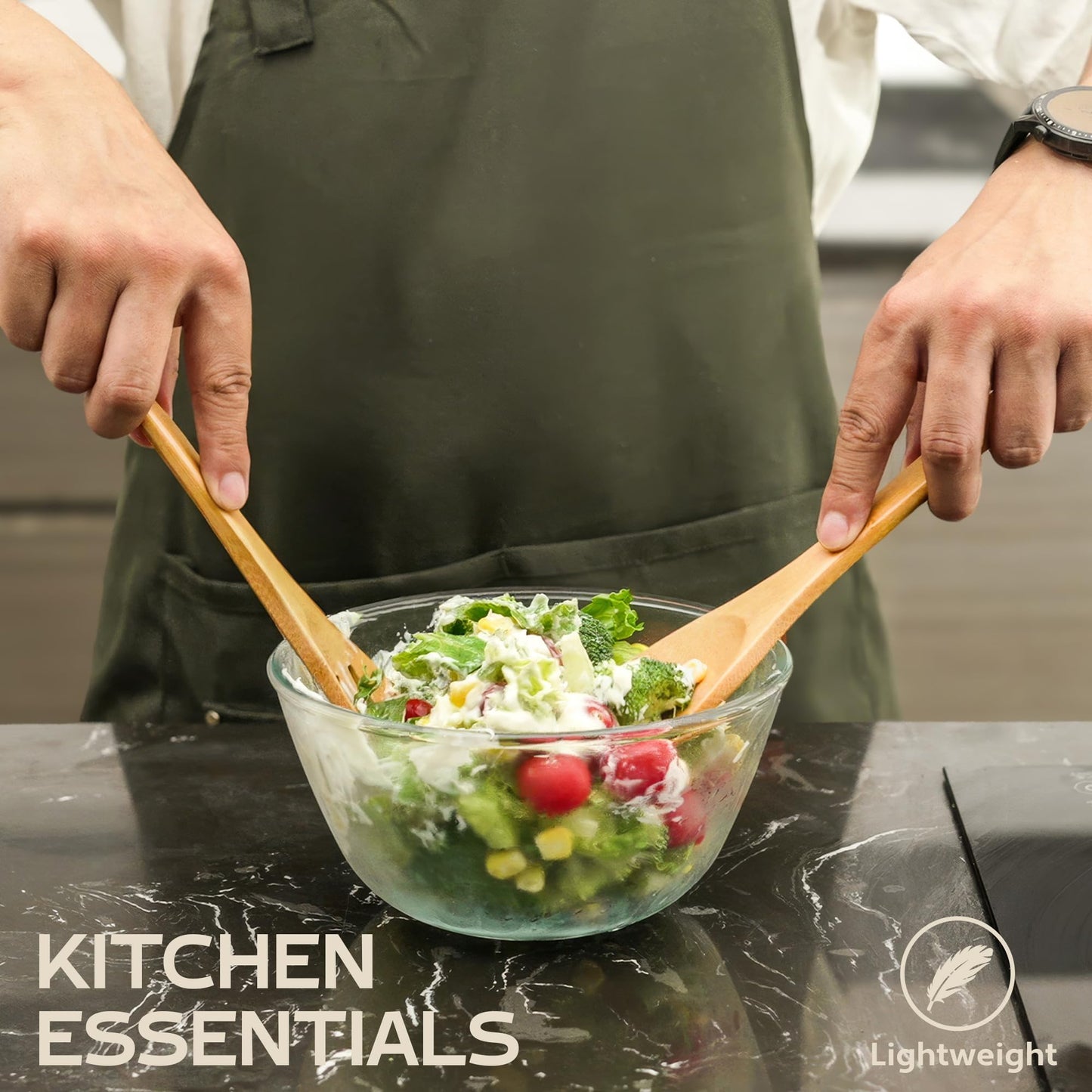 Bamboo Wooden Spoons For Cooking 6Pcs – Eco-friendly Wood Kitchen Utensils Set - Heat-resistant Wooden Utensil Set For Nonstick Cookware, Lightweight Spatula Set, Ideal Mothers Day Gifts