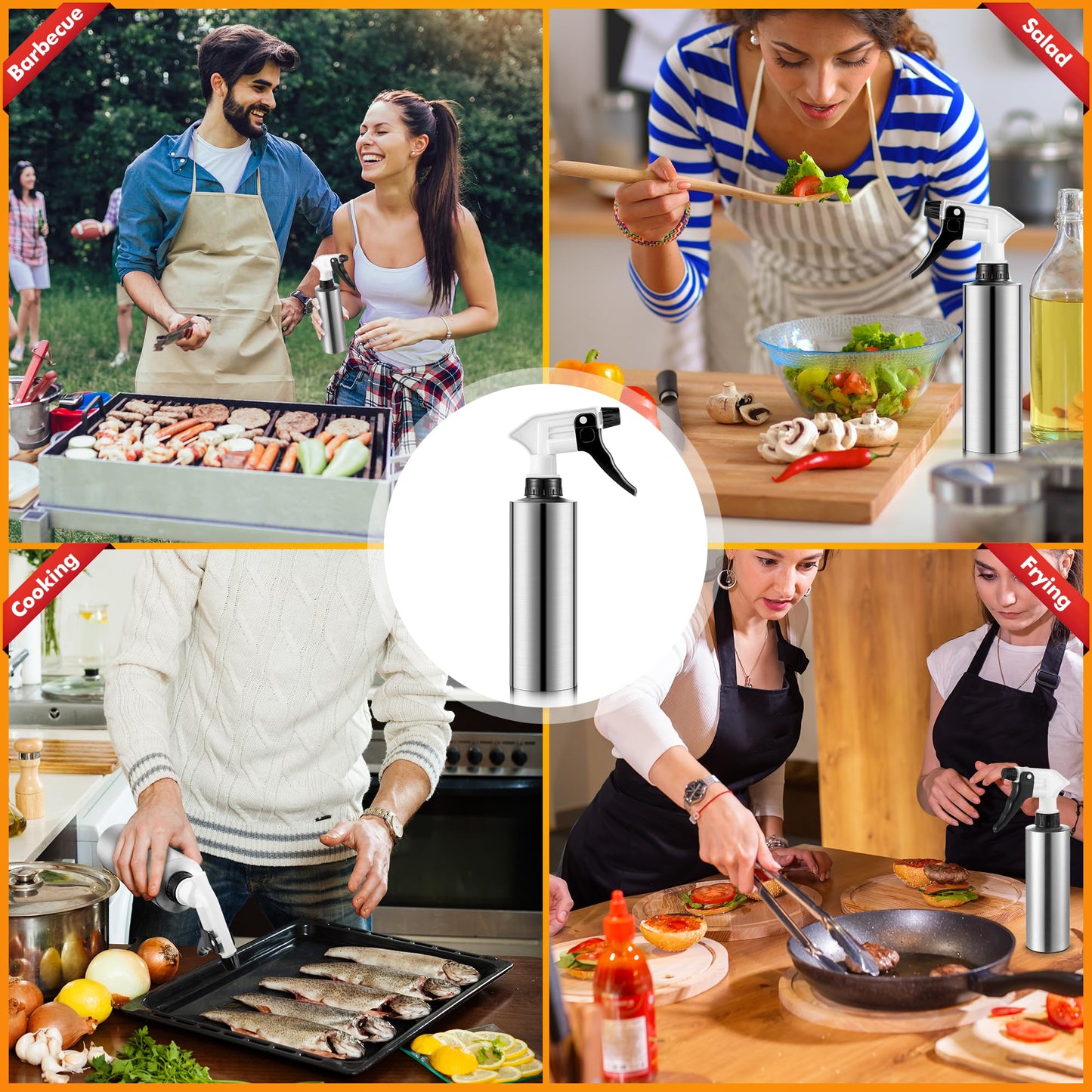 2 in 1 BBQ Spritzer Bottle & Meat Injector, 10oz Leak Proof Food Spray Bottle for Smoker & Grilling, Fine Mist & Adjustable Nozzle, Easy Switch & Dishwasher Safe Marinade Injector for Turkey, Brisket