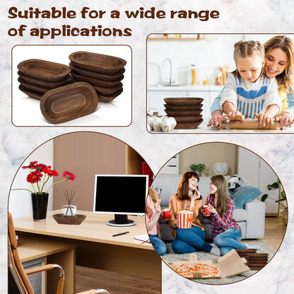 Nuogo 10 Pack Wooden Dough Bowls Bulk Rustic Dough Bowls for Wedding DIY Candle Home Crafts Making Farmhouse Fruits Supplies Decoration(8.5 Inches,Brown)