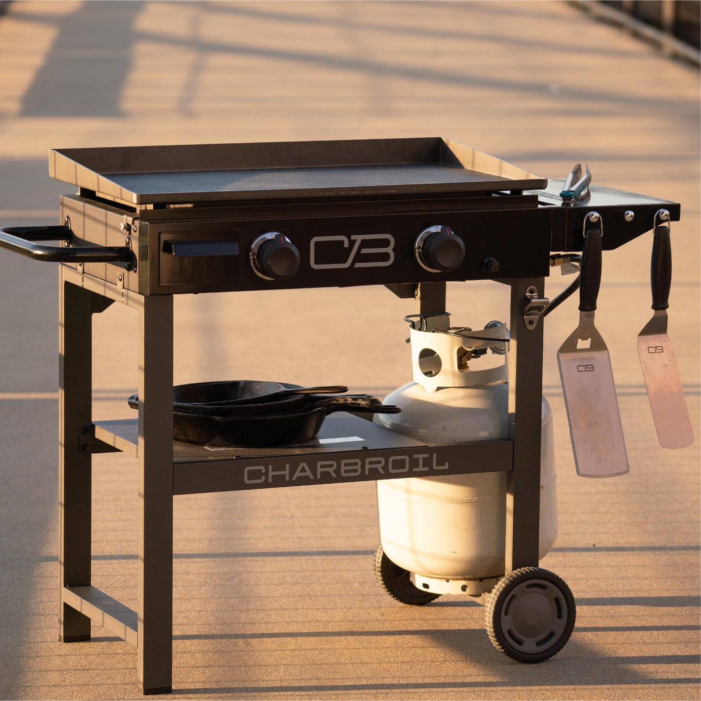 Charbroil 28" Performance Series Propane Gas Griddle with Cart 2 Burner Flat Top Grill, Black - 463459924