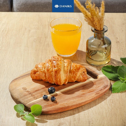 Daniks 100% Natural Acacia Wood Cutting Board 9,5х8” – Extra Thick, Heavy Duty Wooden Chopping Board for Kitchen & Serving – Perfect for Fruits, Vegetables, Meat, and Bread – BPA Free, Eco-Friendly