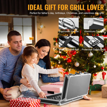 Terlulu 22Pcs Grilling Accessories, BBQ Accessories with Aluminum Case, Stainless Steel Grill Set Tools for Outdoor Camping&Barbecue, Grilling Gifts for Men Dad Fathers Day