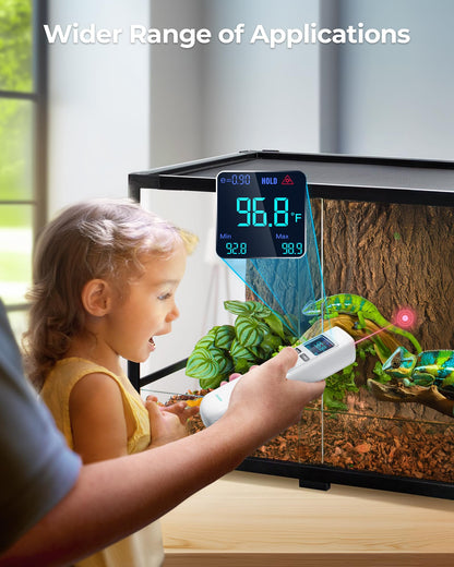 ERICKHILL Infrared Thermometer Gun, Heat Temp Temperature Gun with Meat Probe 2-in-1, Digital IR Laser Thermometer Gun for Cooking, Pizza Oven, Meat, Griddle, Grill, HVAC